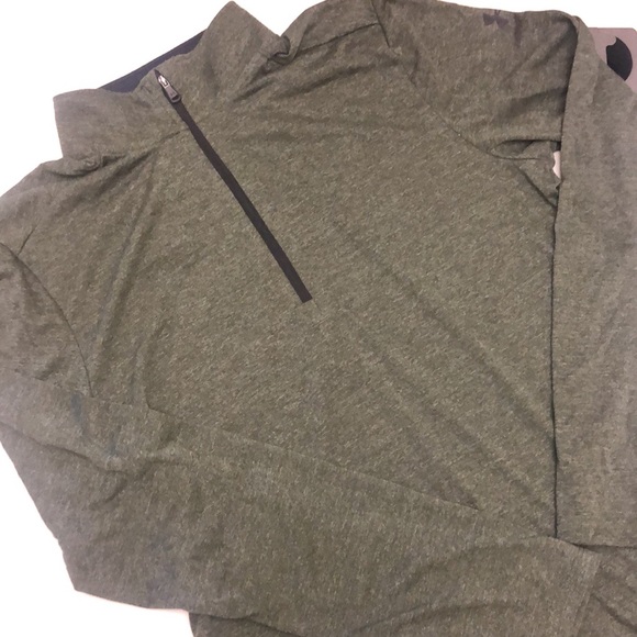 Under Armour Men's Threadborne 1/2 Zip Green Black Light Weight Pull over - Picture 5 of 12